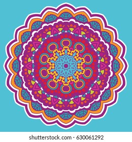 Round colorful mandala design. Creative vector illustration
