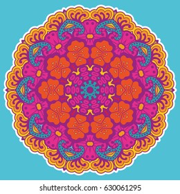Round colorful mandala design. Creative vector illustration