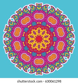 Round colorful mandala design. Creative vector illustration