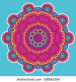 Round colorful mandala design. Creative vector illustration