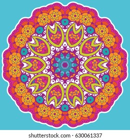 Round colorful mandala design. Creative vector illustration