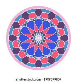 Round colorful ornament. It can be used for decorating of wedding invitations, greeting cards, design for clothes.