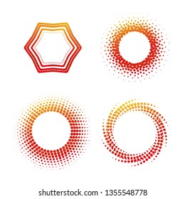 Round colorful shape. Vector banner icon set.