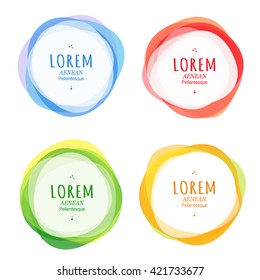 Round Colorful Shape. Vector Banner Icon Set. 