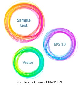 Round colorful spectrum banners for text