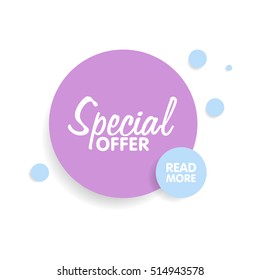 Round colorful vector shapes. Abstract vector banners. Material Design elements. Special offer concept.