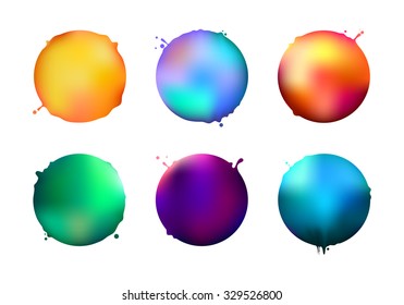Round colorful vector shapes set for your text
