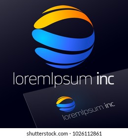 Round colorful vector sign. Logo for Business, Tourism and Travel