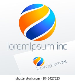 Round colorful vector sign. Logo for Business, Tourism and Travel