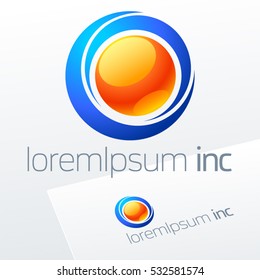 Round colorful vector sign. Logo for Business, Tourism and Travel