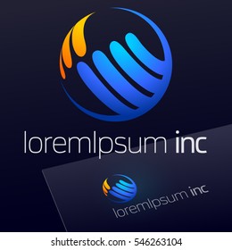 Round colorful vector sign. Logo for Business, Tourism and Travel