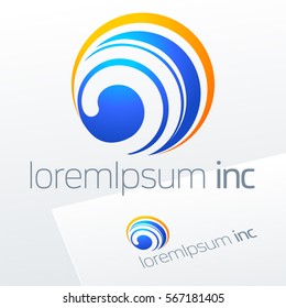 Round colorful vector sign. Logo for Business, Travel and Tourism