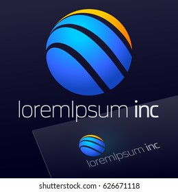 Round colorful vector sign. Logo for Business, Tourism and Travel