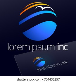 Round colorful vector sign. Logo for Business, Tourism and Travel