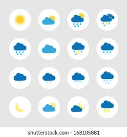 Round colorful weather icons