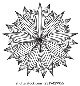 Rundfärbung Schwarz-Weiß-Mandala