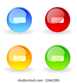 Round colour glass vector icons, buttons