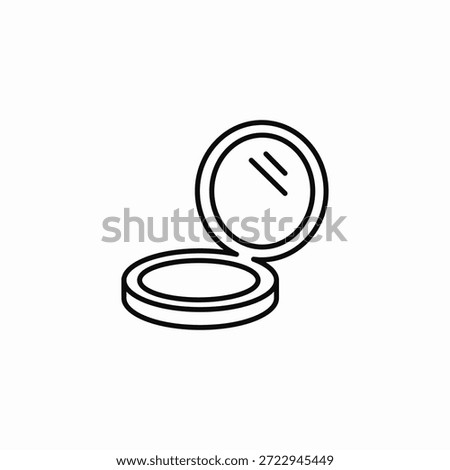 round compact mirror icon sign vector