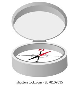 round compass cartoon vector isolated object