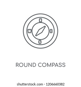 Round Compass linear icon. Round Compass concept stroke symbol design. Thin graphic elements vector illustration, outline pattern on a white background, eps 10.