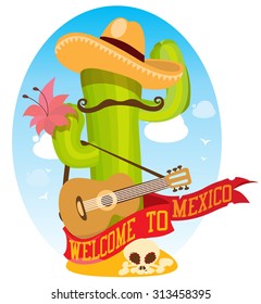 Round composition Welcome to Mexico