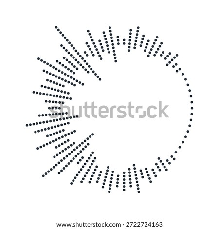 Round concentric geometric element. Halftone dot pattern.Vector image on a white background.