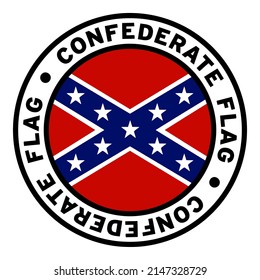 Round Confederate Flag Vector Clipart