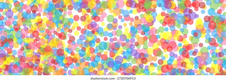 Round confetti birthday simple background. Carnival colours falling paper elements isolated, celebrate party ribbons, confetti explosion vector graphic design