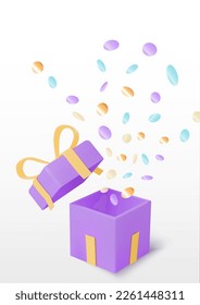 Rundkonfetti aus offener Geschenkbox