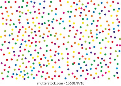 Round confetti. Invitation template with round confetti. Festival decor. Birthday party. Design template. Bright festive decor. Happy new year. Colorful background vector. Vector illustration