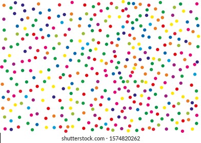 Round confetti. Invitation template with round confetti. Festival decor. Birthday party. Design template. Bright festive decor. Happy new year. Colorful background vector. Vector illustration