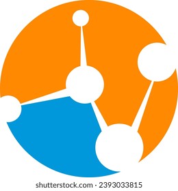 logotipo de diseño de tecnología de conexión redonda