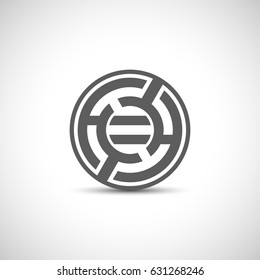 Round connection logo. Circle logo template. Design element. 