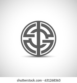 Round connection logo. Circle logo template. Design element.