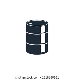 Round container. Barrel. Vector icon on a white background.