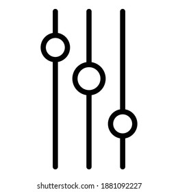 Round control buttons icon. Outline round control buttons vector icon for web design isolated on white background