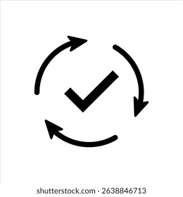 round convenient icon like easy pay or update. concept of replace or swap symbol and quality control. linear trend modern synchronize logotype graphic stroke art design web element isolated on white