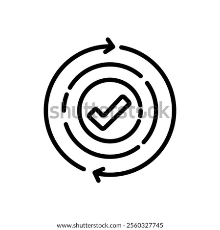 round convenient icon like easy pay or update. concept of replace or swap symbol and quality control. 