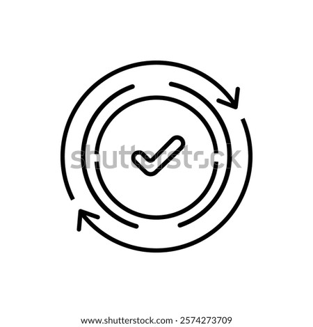 round convenient icon like easy pay or update. concept of replace or swap symbol and quality control. linear trend modern synchronize logotype