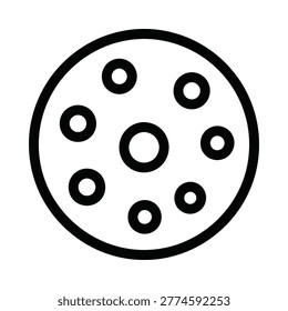 Round cookie with circular holes icon minimalist snacking culinary snacktime