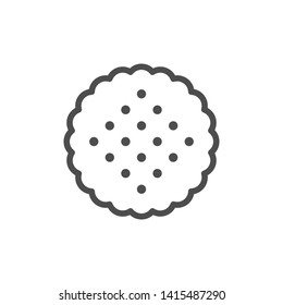 Round cookie line outline icon
