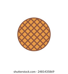 Round cookies with chocolate filling. Colored Vector illustration on a white background.