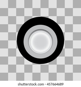 Round Core Material for Pokeball Design with Scale. Button Vector Illustration