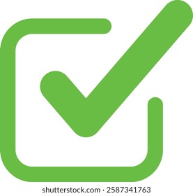 Round corner Check Mark Icon In White Background