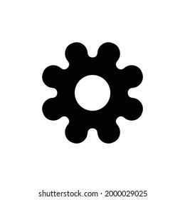 Round corner gear vector icon, isolated on white background