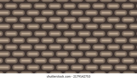 Round corner geometrical vector pattern in brown monochrome color for any fabrics today.