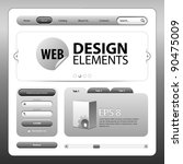 Round Corner Web Design Elements Graphite Gray Grayscale