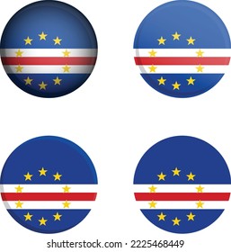 Round Country Flag in different styles disc badge vector illustration Republic of Comoros