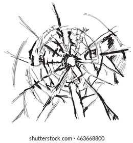 Round Crack. Vector illustration.