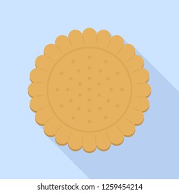 Round cracker icon. Flat illustration of round cracker vector icon for web design